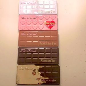 FIVE Too Faced Chocolate Eyeshadow Palettes Makeup Bundle
